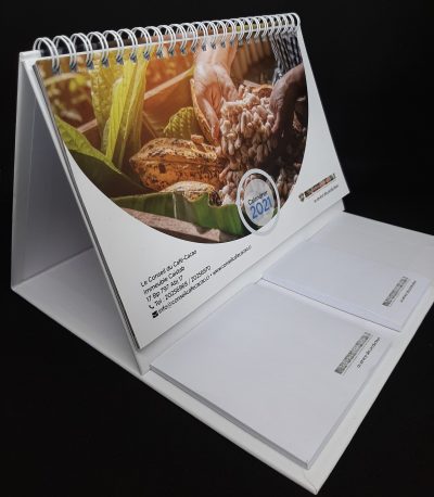 Impression de calendrier chevalet de bureau Conseil du Café-Cacao