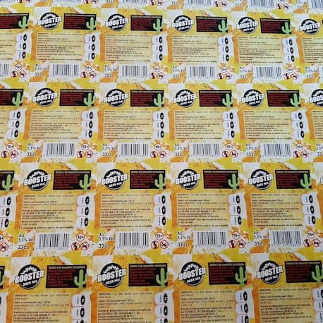 Impression de contre-étiquette BOOSTER Tequila